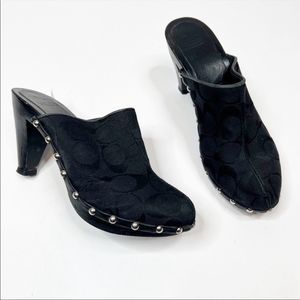 Vintage COACH Black Signature Felicity Logo Clog, Size 5